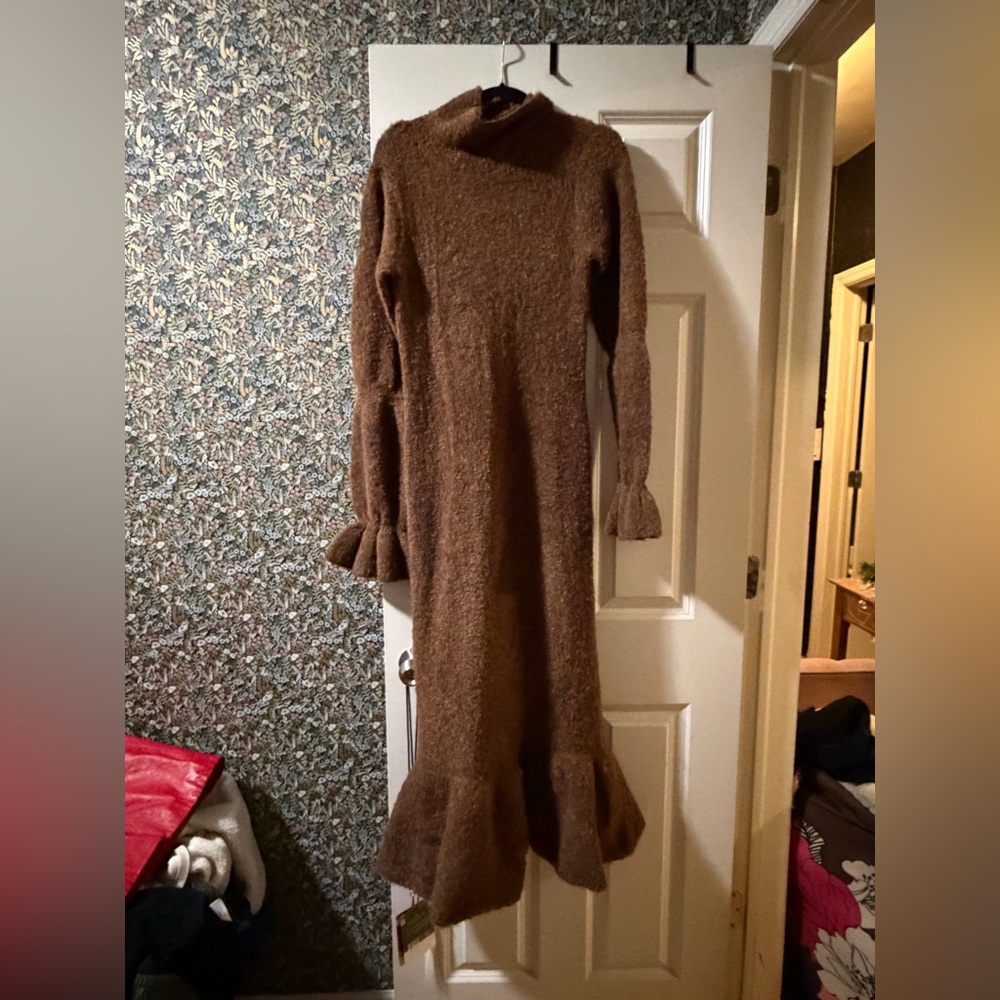 Something Navy Brown Knit Dress